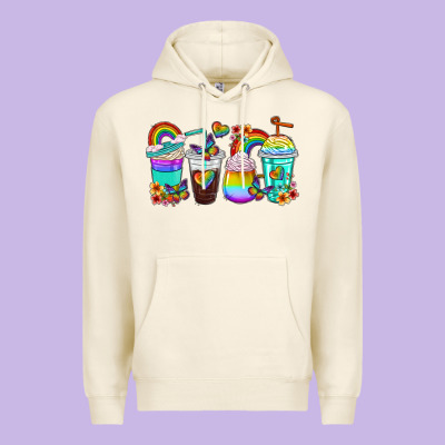 Premium Hoodie rainbow coffee cups