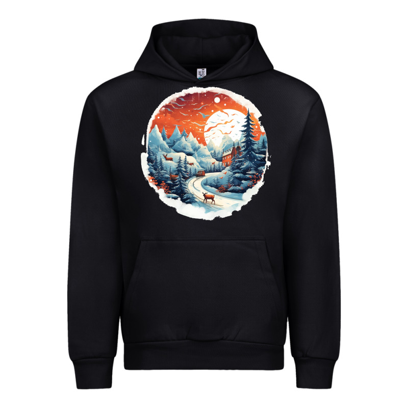 Deer Snow House Design Urban Hoodie by Unal Design | Teevron