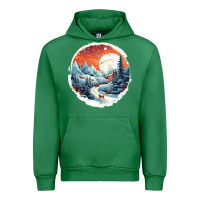 Emerald deer snow house design Urban Hoodie - Unal Design