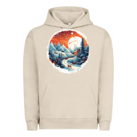 Pigment French Oak deer snow house design Urban Hoodie - Unal Design