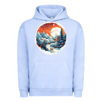 Pigment Grape Ice deer snow house design Urban Hoodie - Unal Design