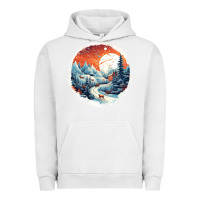 Pigment Lunar Rock deer snow house design Urban Hoodie - Unal Design