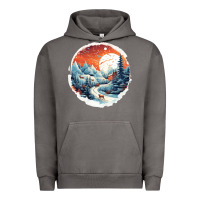Pigment Tornado deer snow house design Urban Hoodie - Unal Design