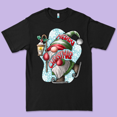 Merry Christmas Gnome Premium Tee Designed By Cowhidedigitalart