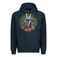 Navy Dark Goat Christmas Premium Hoodie - RanaPortraitStore
