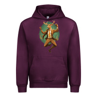 Mauve Wine happy deer Urban Hoodie - Unal Design