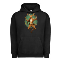 Pigment Black happy deer Urban Hoodie - Unal Design