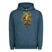 Pigment Midnight Navy happy deer Urban Hoodie - Unal Design