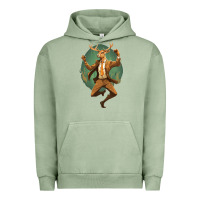 Pigment Oil Green happy deer Urban Hoodie - Unal Design