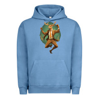 Pigment Pebble Blue happy deer Urban Hoodie - Unal Design