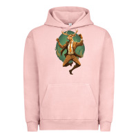 Pigment Salmon happy deer Urban Hoodie - Unal Design
