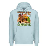 Blue Mist raising hell with the hippies and the cowboys Premium Hoodie - texasbilliewilder