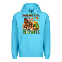 Ocean Blue raising hell with the hippies and the cowboys Premium Hoodie - texasbilliewilder