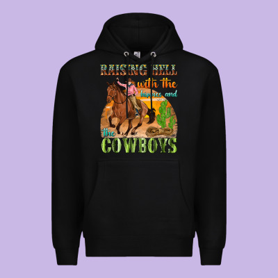 Premium Hoodie raising hell with the hippies and the cowboys