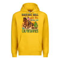 Lemon raising hell with the hippies and the cowboys Premium Hoodie - texasbilliewilder