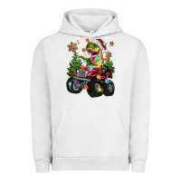 Pigment Lunar Rock Christmas T-rex With Monster Truck Urban Hoodie - MaliasSmallBusiness