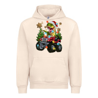 Sandshell Christmas T-rex With Monster Truck Urban Hoodie - MaliasSmallBusiness