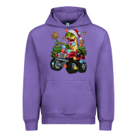 Tulip Christmas T-rex With Monster Truck Urban Hoodie - MaliasSmallBusiness