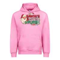 Fuchsia Pink Santa's Favorite Nurse Urban Hoodie - MaliasSmallBusiness