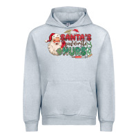 Heather Grey Santa's Favorite Nurse Urban Hoodie - MaliasSmallBusiness