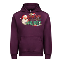 Mauve Wine Santa's Favorite Nurse Urban Hoodie - MaliasSmallBusiness
