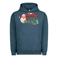 Pigment Midnight Navy Santa's Favorite Nurse Urban Hoodie - MaliasSmallBusiness