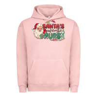Pigment Salmon Santa's Favorite Nurse Urban Hoodie - MaliasSmallBusiness