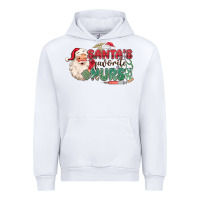 White Santa's Favorite Nurse Urban Hoodie - MaliasSmallBusiness