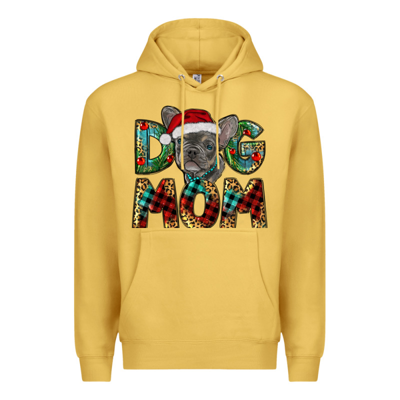 Christmas French Bulldog Mom Premium Hoodie by RanaPortraitStore | Teevron