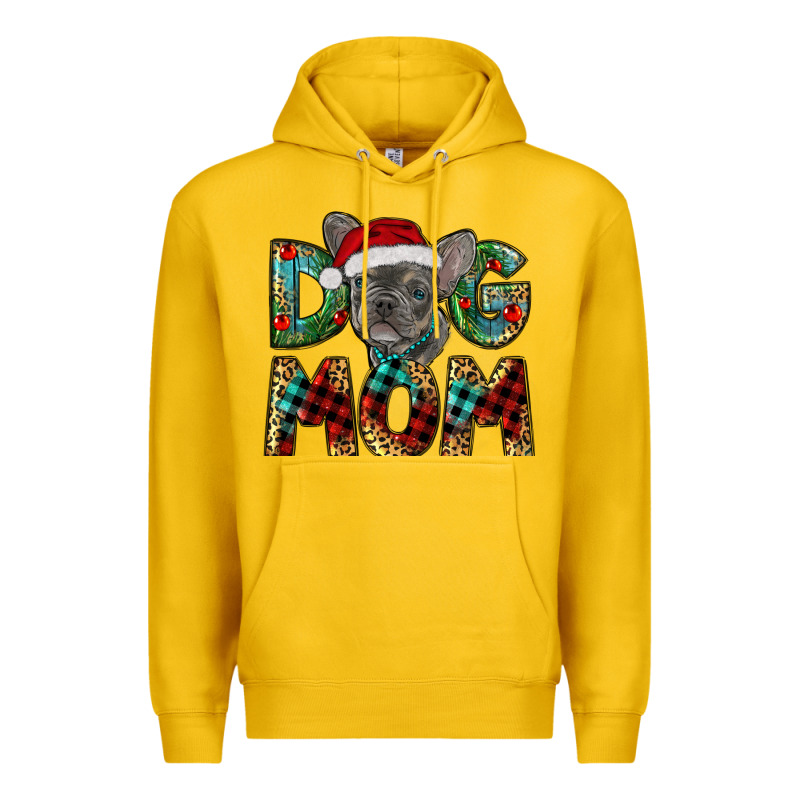 Christmas French Bulldog Mom Premium Hoodie by RanaPortraitStore | Teevron