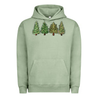Pigment Oil Green christmas trees Urban Hoodie - MaliasSmallBusiness