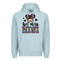 Blue Mist mess mini messy bun Premium Hoodie - Zillion Design Studio