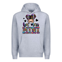 Heather Grey mess mini messy bun Premium Hoodie - Zillion Design Studio