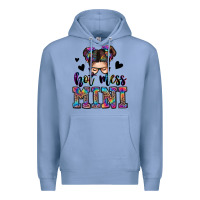 Colony Blue mess mini messy bun Premium Hoodie - Zillion Design Studio