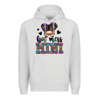 Dove Grey mess mini messy bun Premium Hoodie - Zillion Design Studio