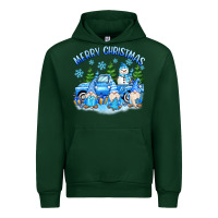 Forest Green merry christmas snowman gnomes truck Urban Hoodie - MaliasSmallBusiness