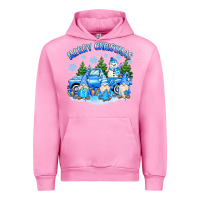 Fuchsia Pink merry christmas snowman gnomes truck Urban Hoodie - MaliasSmallBusiness