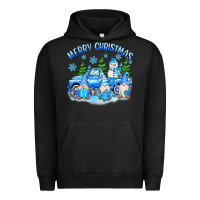 Pigment Black merry christmas snowman gnomes truck Urban Hoodie - MaliasSmallBusiness
