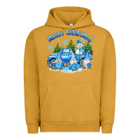 Pigment Peanut Butter merry christmas snowman gnomes truck Urban Hoodie - MaliasSmallBusiness
