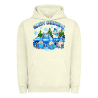 Pigment Pistachio merry christmas snowman gnomes truck Urban Hoodie - MaliasSmallBusiness