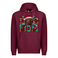 Burgundy Christmas Labrador Dog Mom Premium Hoodie - RanaPortraitStore