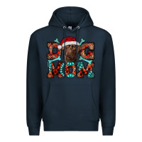 Navy Christmas Labrador Dog Mom Premium Hoodie - RanaPortraitStore