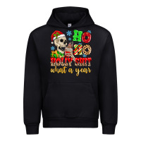 Black ho ho holy shit what a year Urban Hoodie - MaliasSmallBusiness