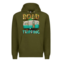 Army Green road tripping Premium Hoodie - texasbilliewilder
