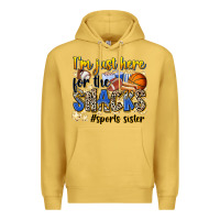 Antique Gold im just here for the snacks sports sister Premium Hoodie - Zillion Design Studio