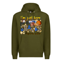 Army Green im just here for the snacks sports sister Premium Hoodie - Zillion Design Studio