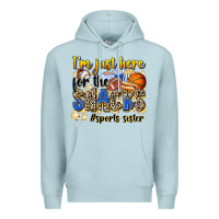 Blue Mist im just here for the snacks sports sister Premium Hoodie - Zillion Design Studio
