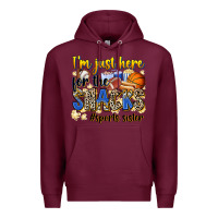 Burgundy im just here for the snacks sports sister Premium Hoodie - Zillion Design Studio
