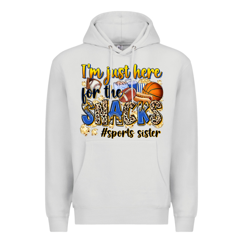 Im Just Here For The Snacks Sports Sister Premium Hoodie by Zillion Design Studio | Teevron