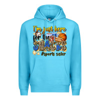Ocean Blue im just here for the snacks sports sister Premium Hoodie - Zillion Design Studio